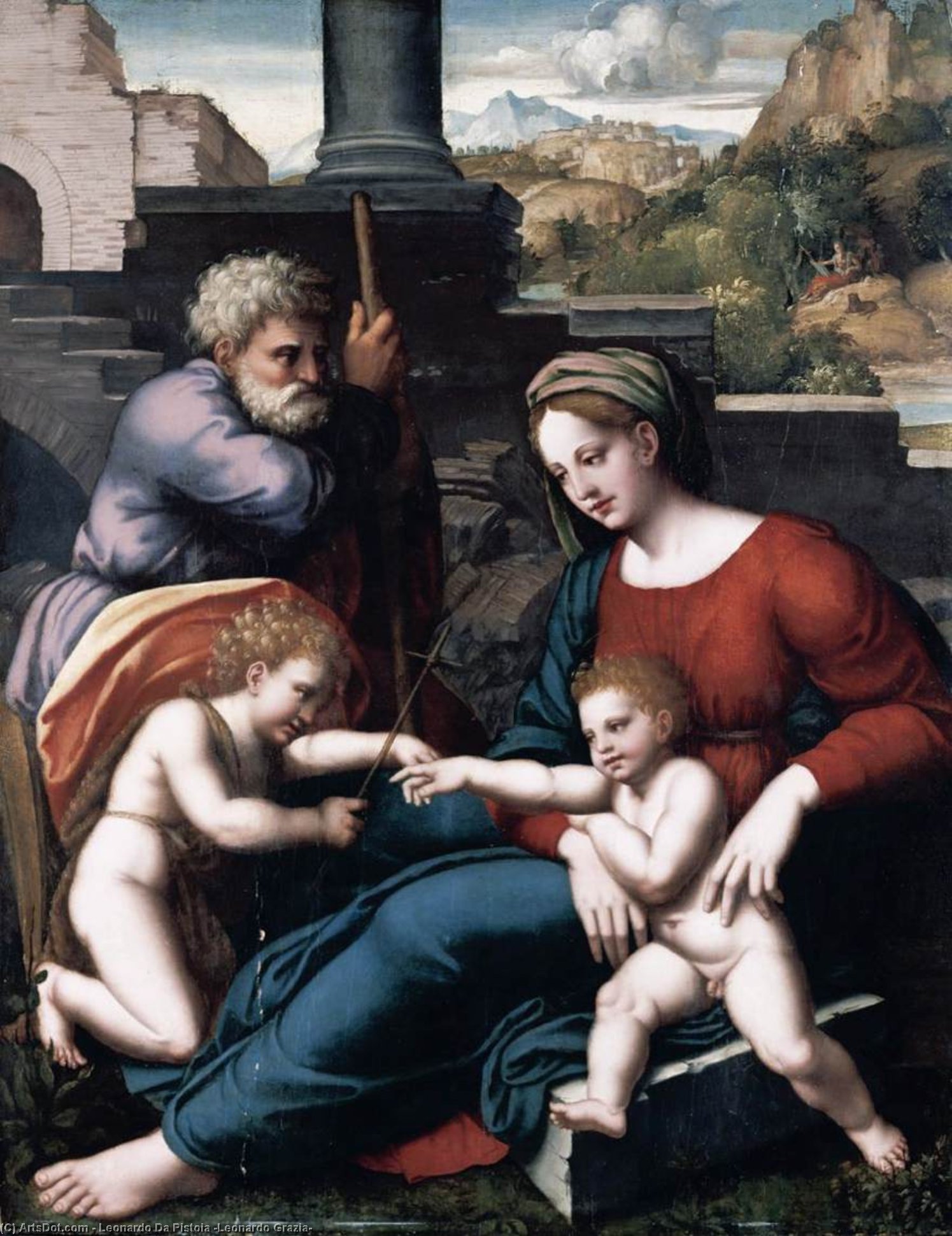 The Holy Family With The Infant St John — Leonardo Da Pistoia (leonardo Grazia)