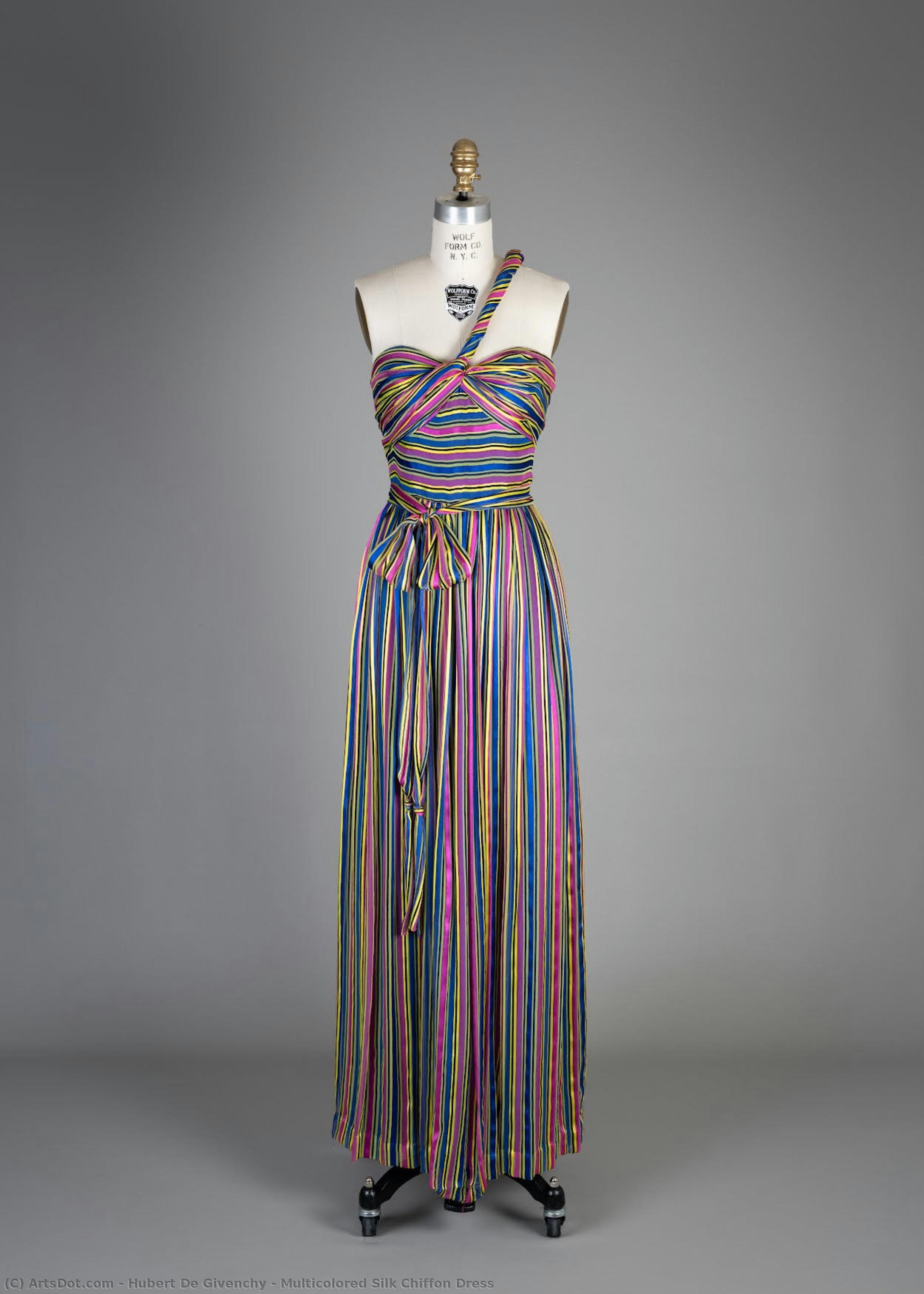 Multicolored Silk Chiffon Dress — Юбер Де Живанши