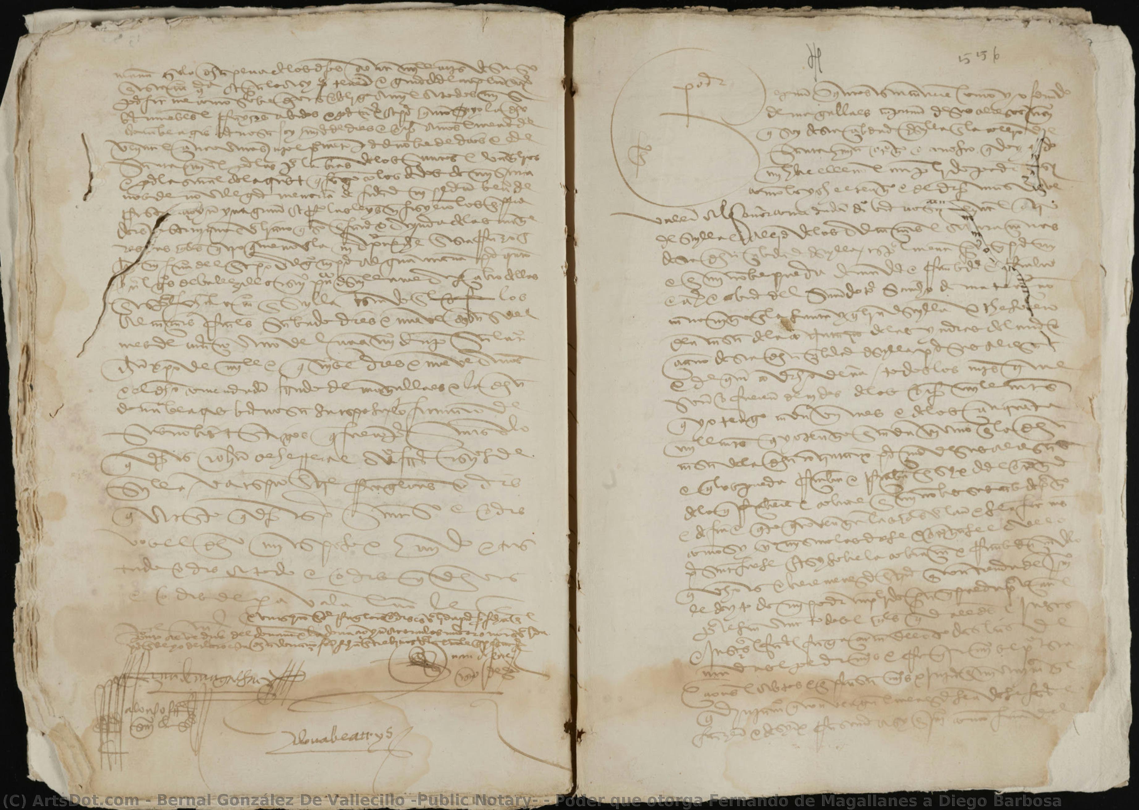 Poder Que Otorga Fernando De Magallanes A Diego Barbosa — Bernal González De Vallecillo (public Notary)
