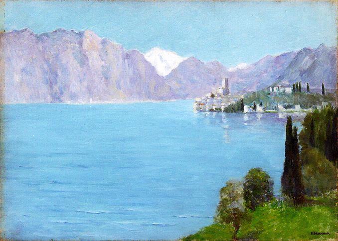 Les Montagnes Du Benaco Sur Le Lac De Garde (titre Inscrit) — Joseph-félix Bouchor