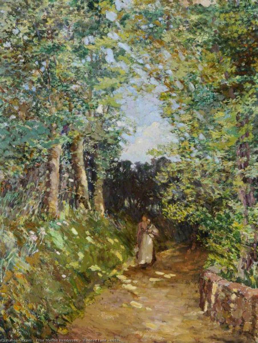 Wooded Lane (recto) — Elsie Marion Henderson