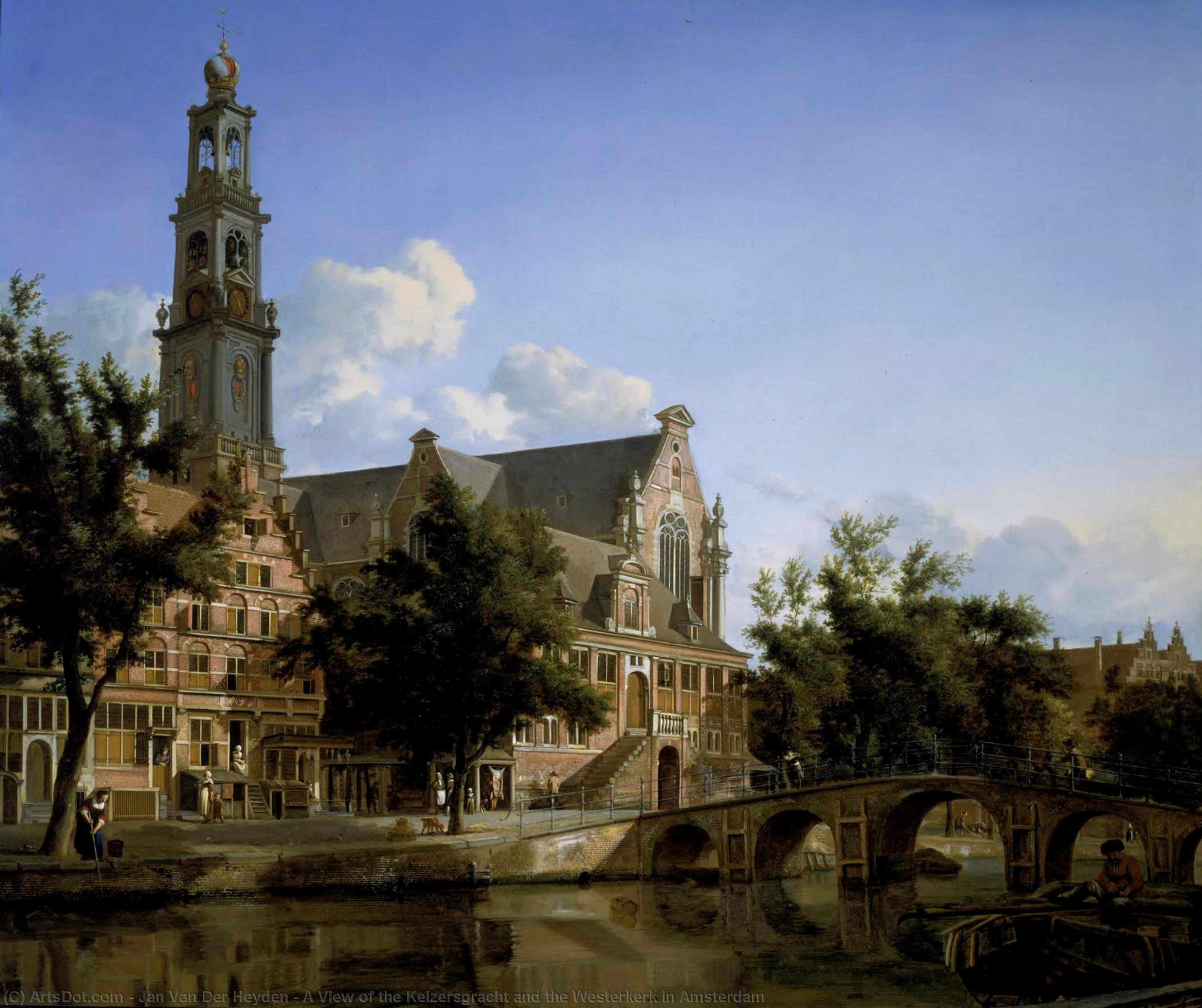 A View Of The Keizersgracht And The Westerkerk In Amsterdam — Jan Van Der Heyden
