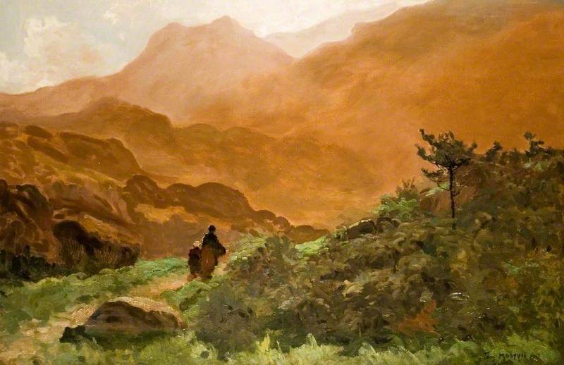 Mountain Landscape With Figures — Thomas Edwin Mostyn