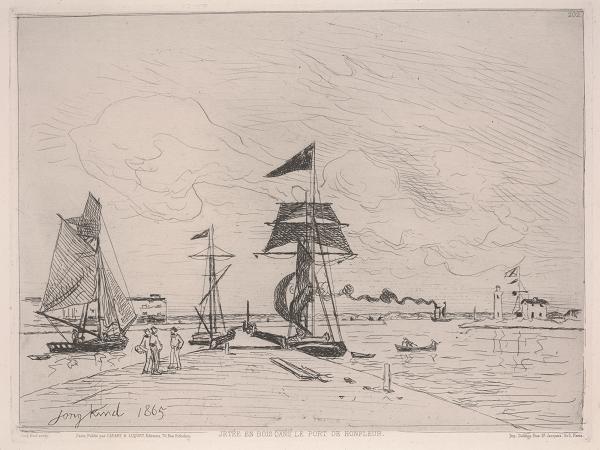 Wooden Pier In The Port Of Honfleur — Johan Barthold Jongkind