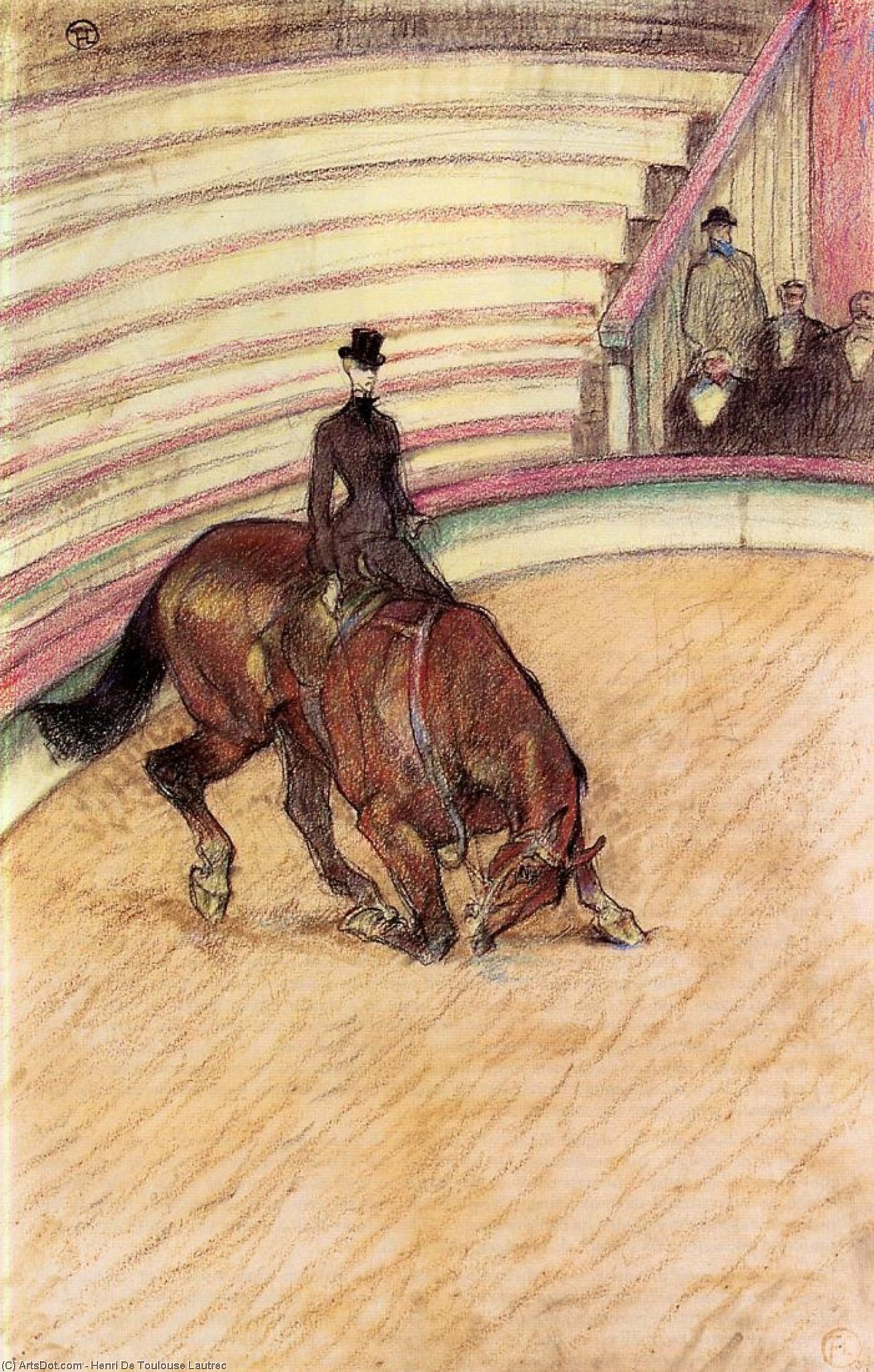At The Circus Dressage — Henri De Toulouse-lautrec