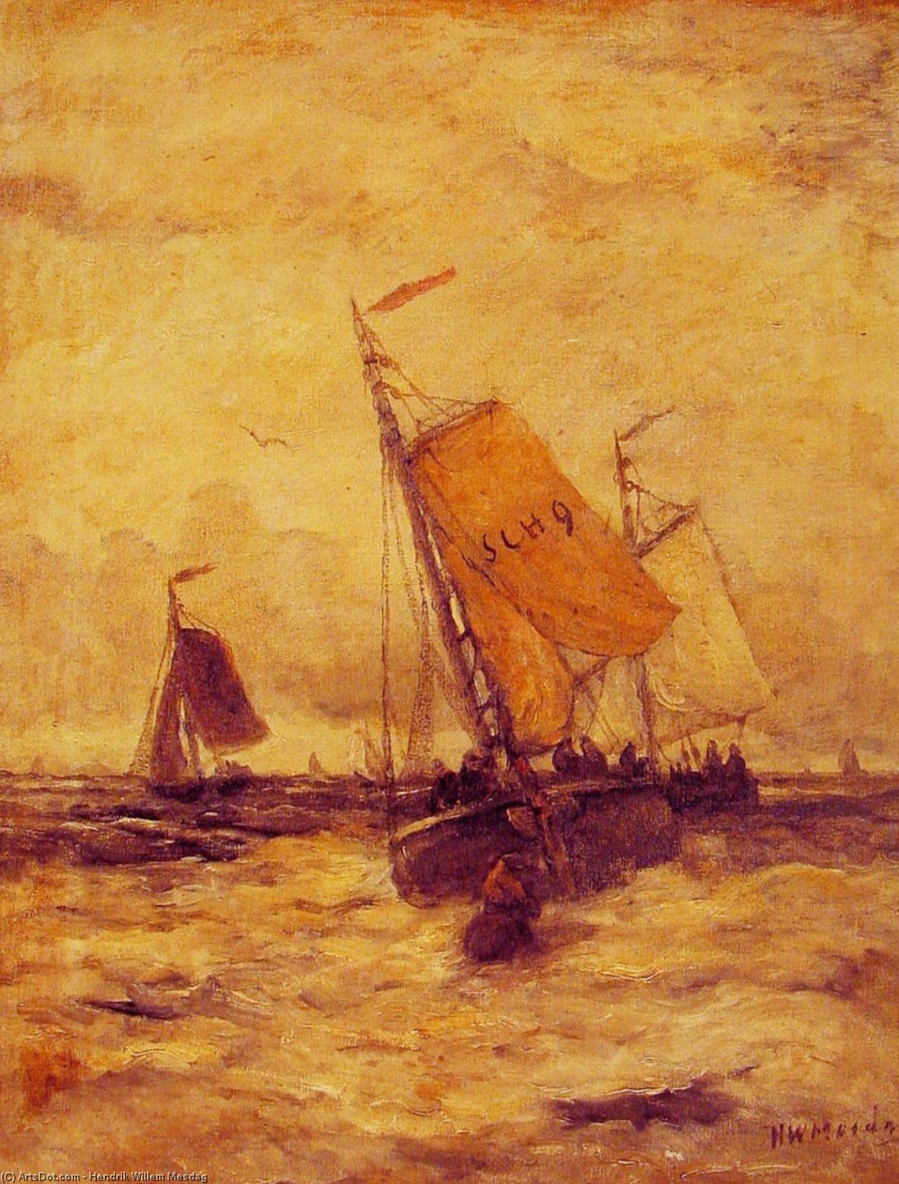 On A Stormy Sea — Hendrik Viljem Mesdag