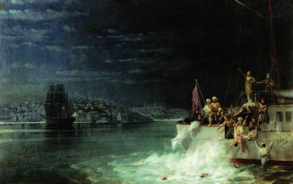 Night. Tragedy In The Sea Of Marmara — Ivan Konstantinovich Aivazovsky