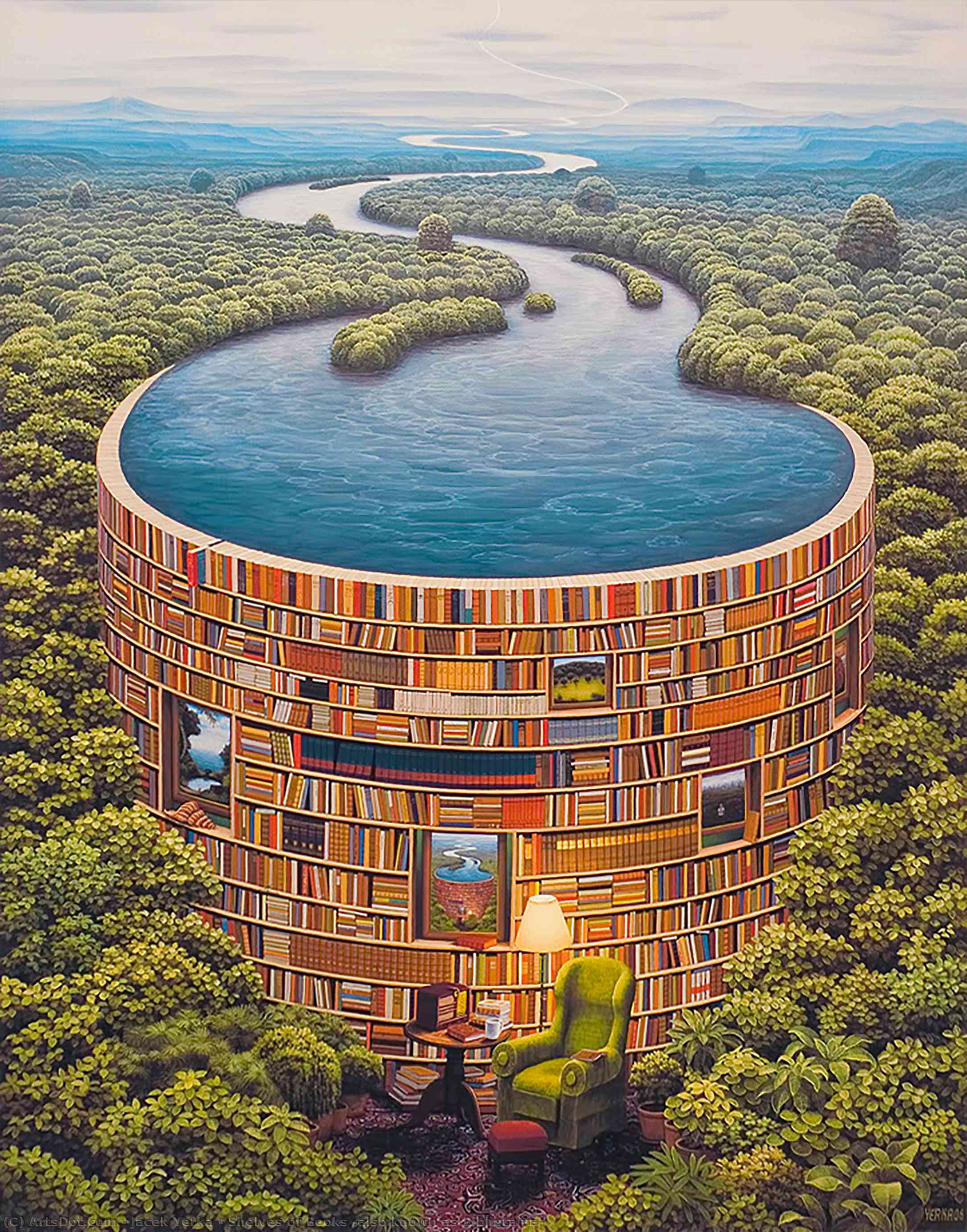Shelves Of Books (also Known As Bibliotama) — Jacek Yerka