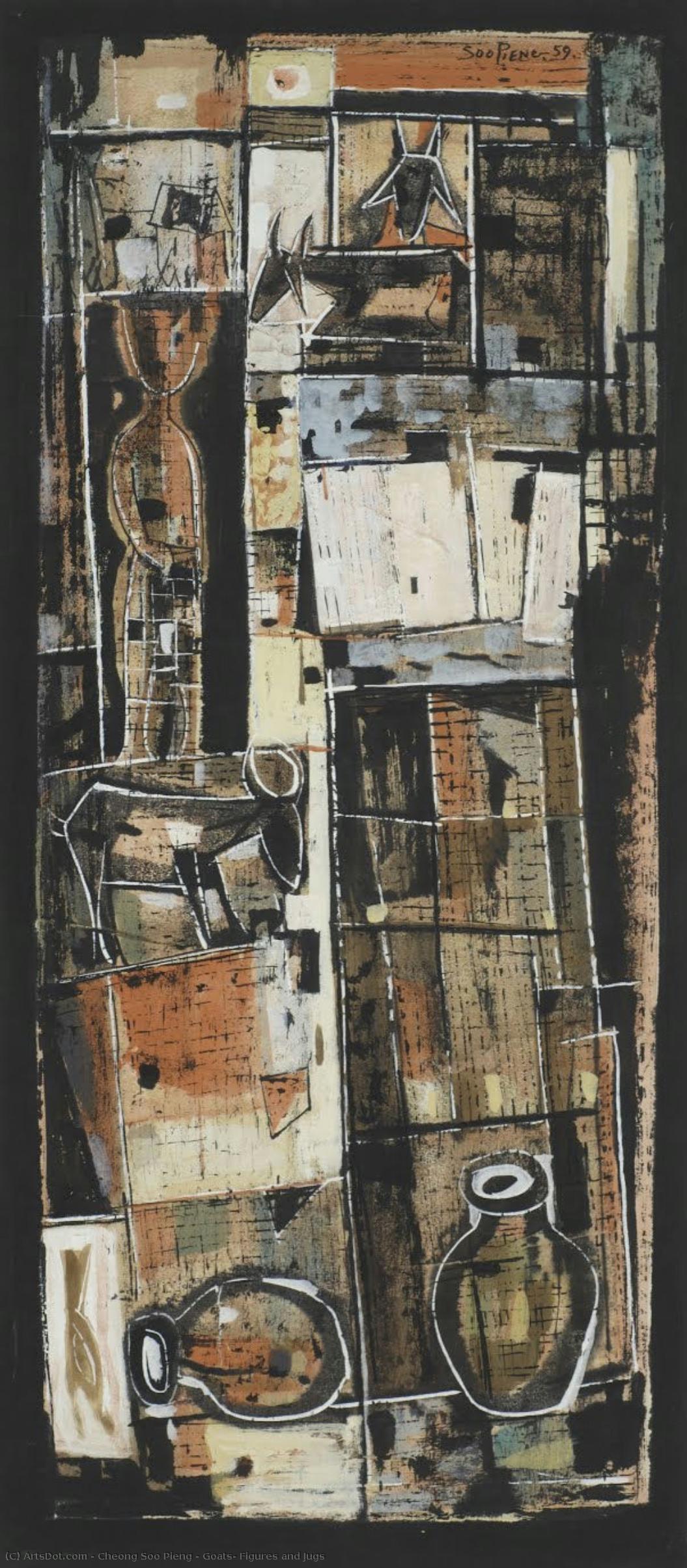 Goats, Figures And Jugs — Cheong Soo Pieng