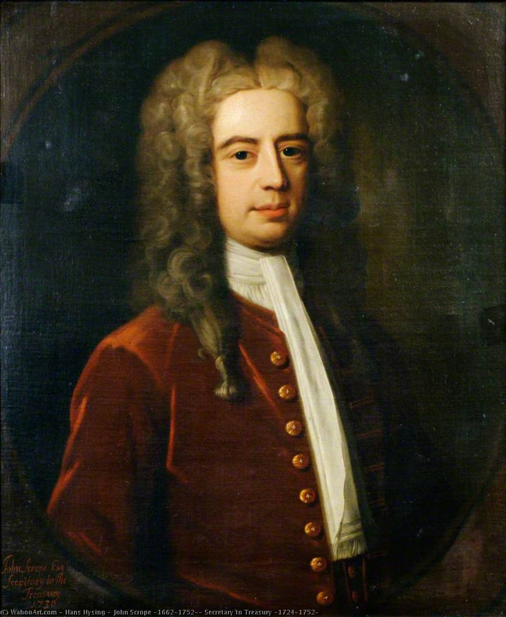 John Scrope (1662–1752), Secretary To Treasury (1724–1752) — Hans Hysing
