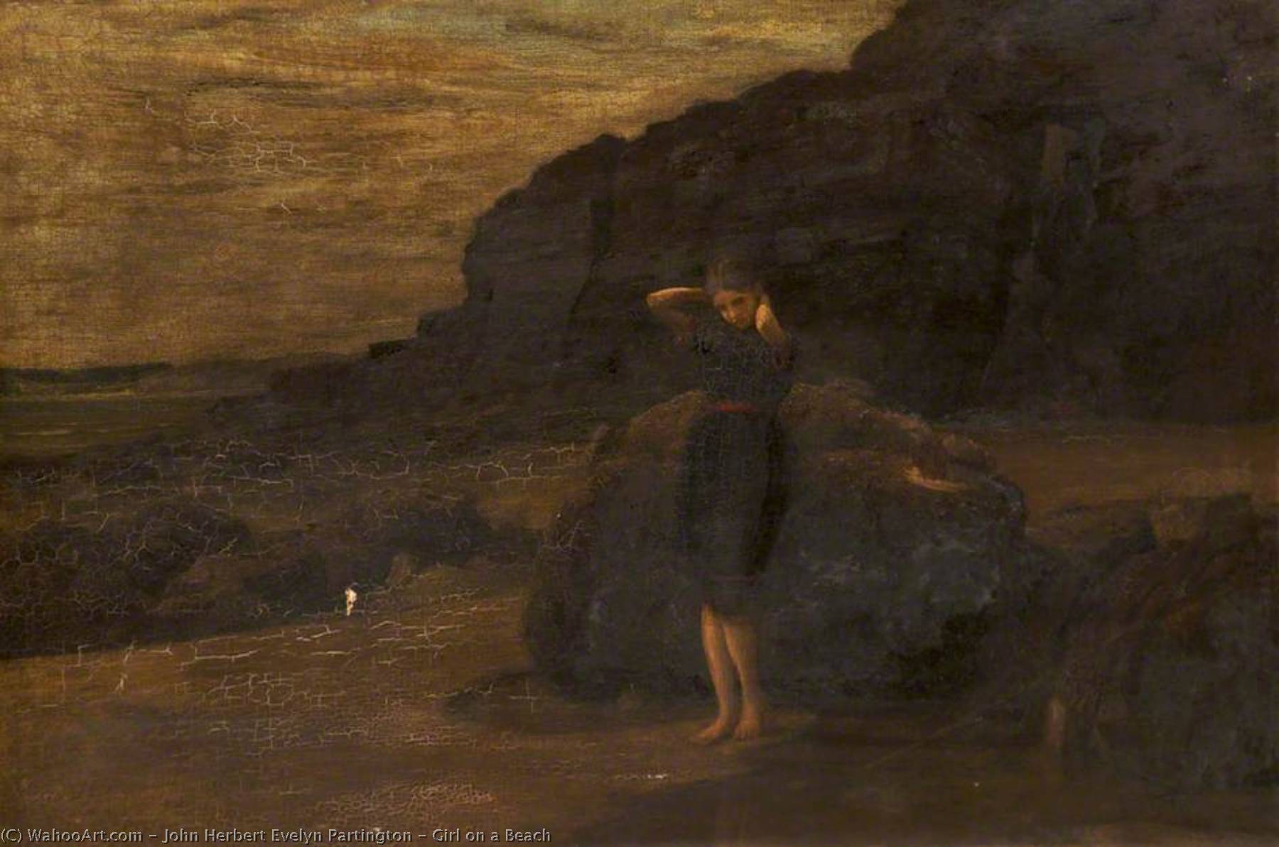 Girl On A Beach — John Herbert Evelyn Partington