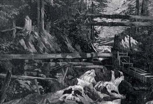 Flumes In Motherlode, (painting) — Von Luerzer