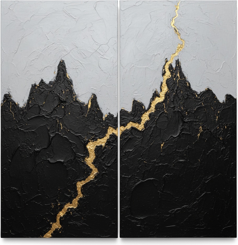 Golden Fracture Amidst The Monumental Shadows Of A Primordial Tectonic Divide — David Moreau