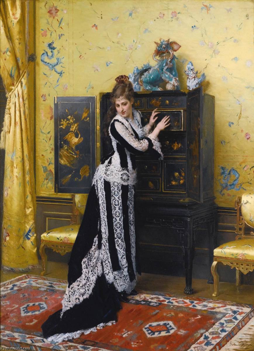 In The Salon — Gustave Léonard De Jonghe