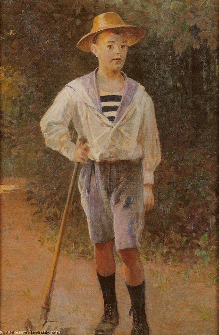 The Little Gardener - Portrait Of Rudolf Dobrzanski, Son Of Piotr — Jacek Malczewski