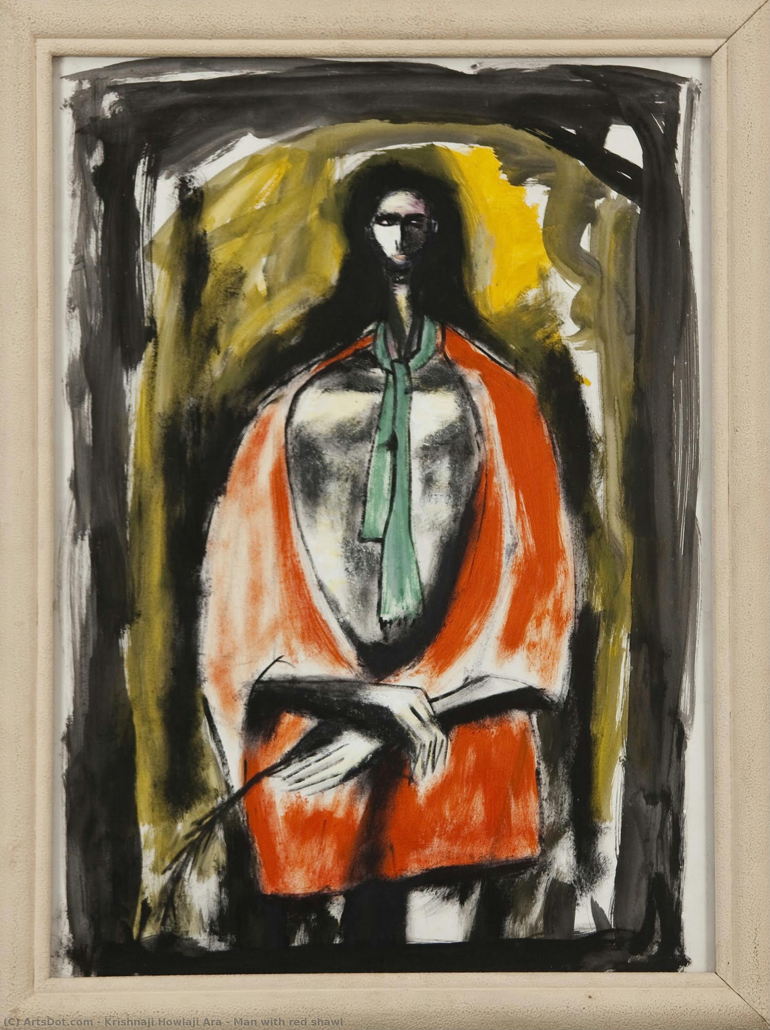Man With Red Shawl — Krišnaji Howlaji Ara