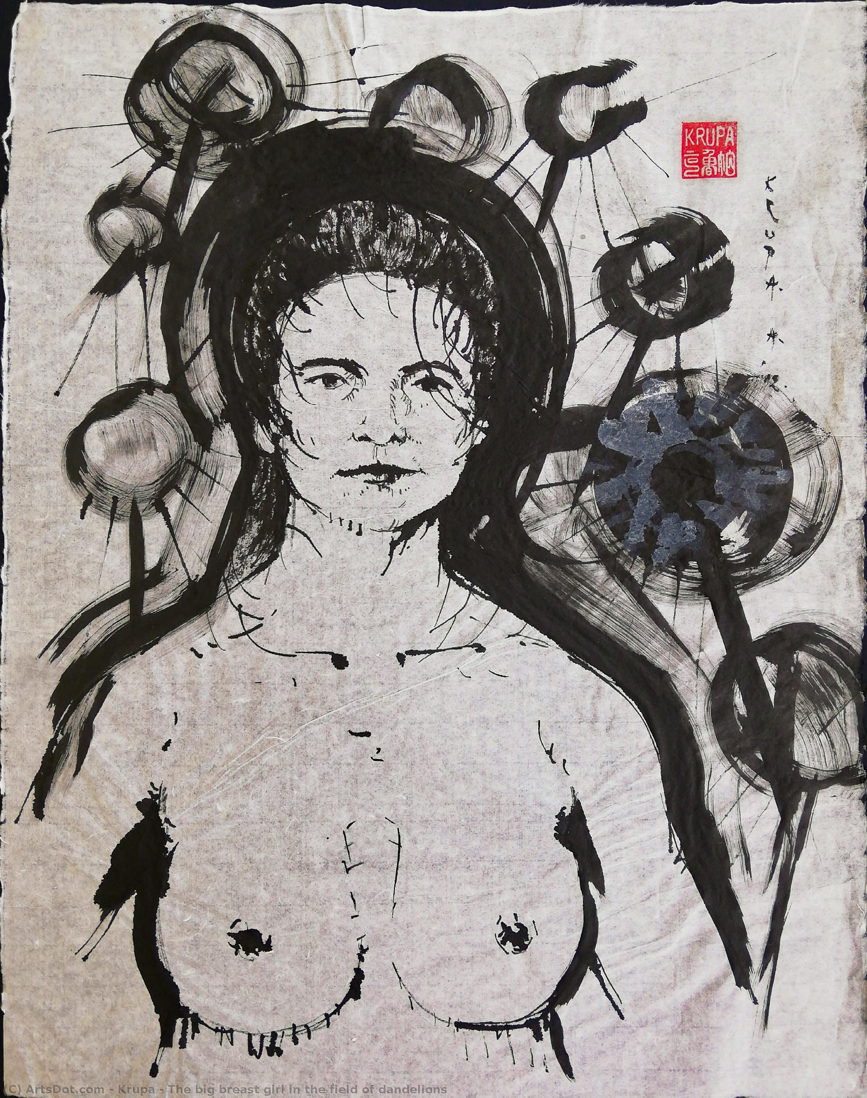 The Big Breast Girl In The Field Of Dandelions — Krupa