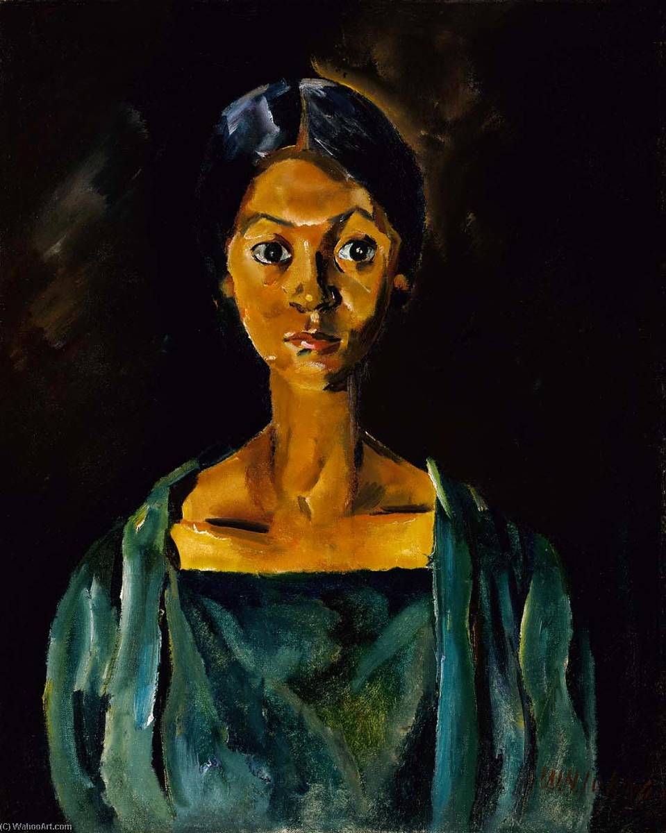 Girl In A Green Dress (portrait Study No. 22) — William H. Johnson