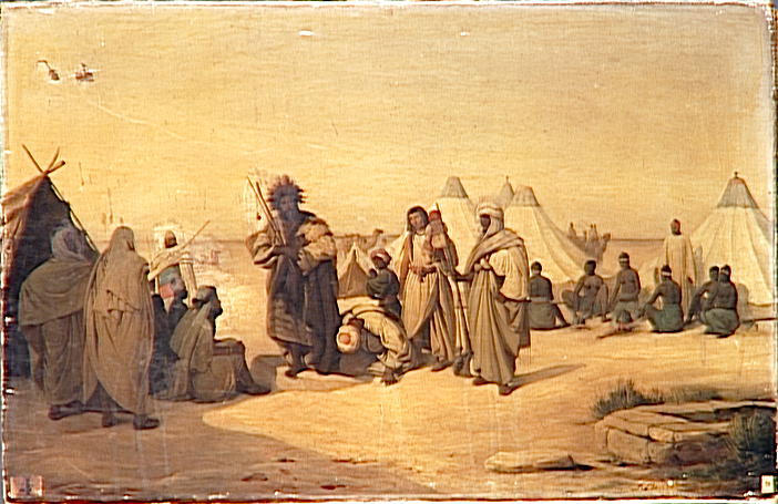 Santon Prechant Des Bedouins — Francois Auguste Biard