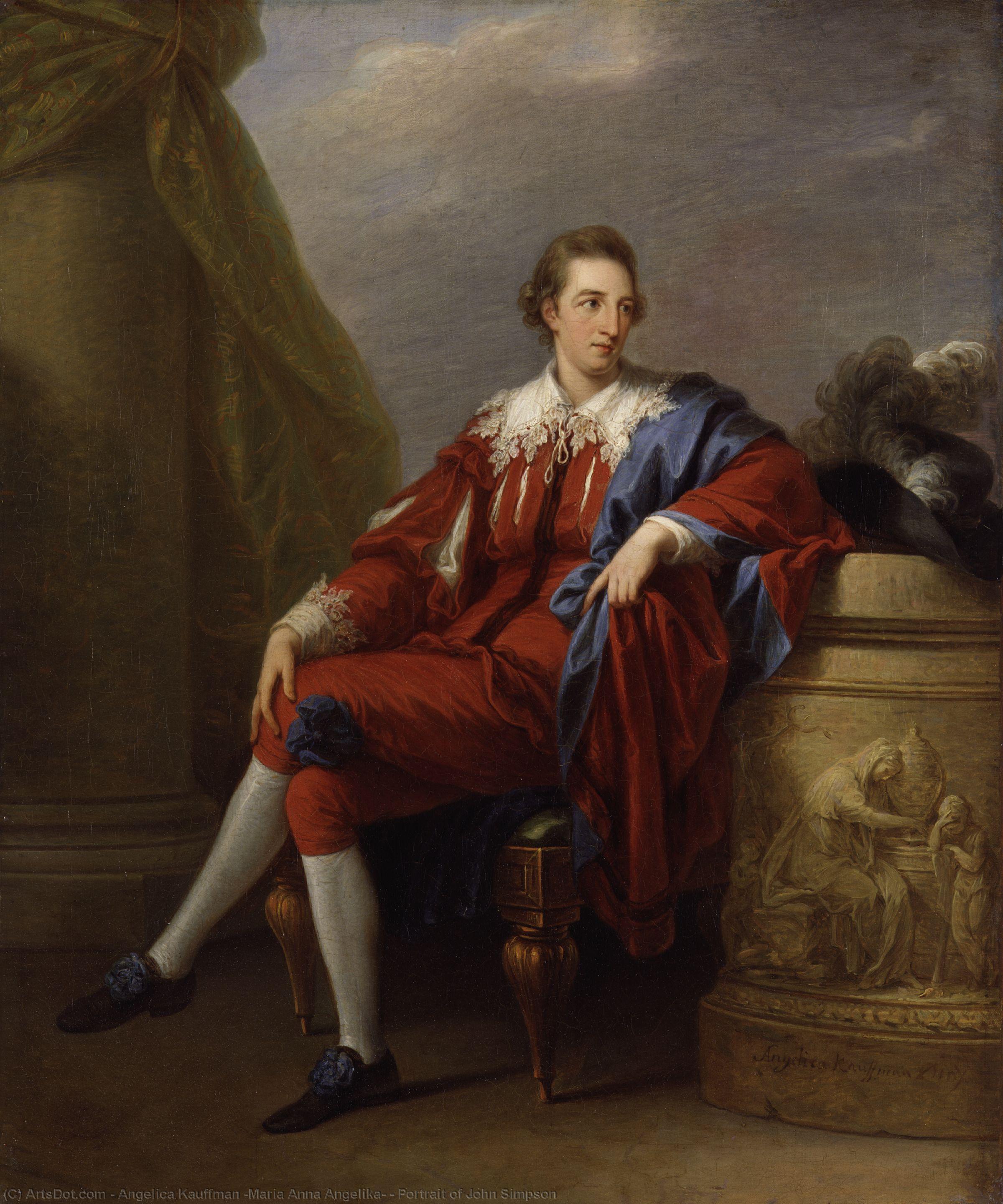 Portrait Of John Simpson — Angelica Kauffmann (maria Anna Angelika)