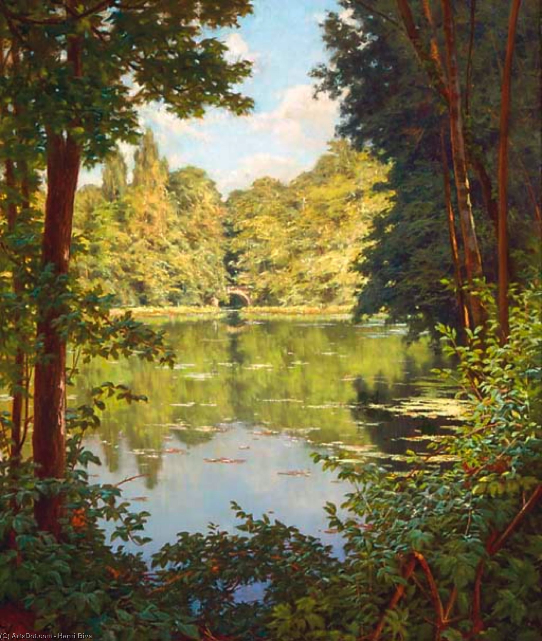 A Sun Drenched River View — Henri Biva