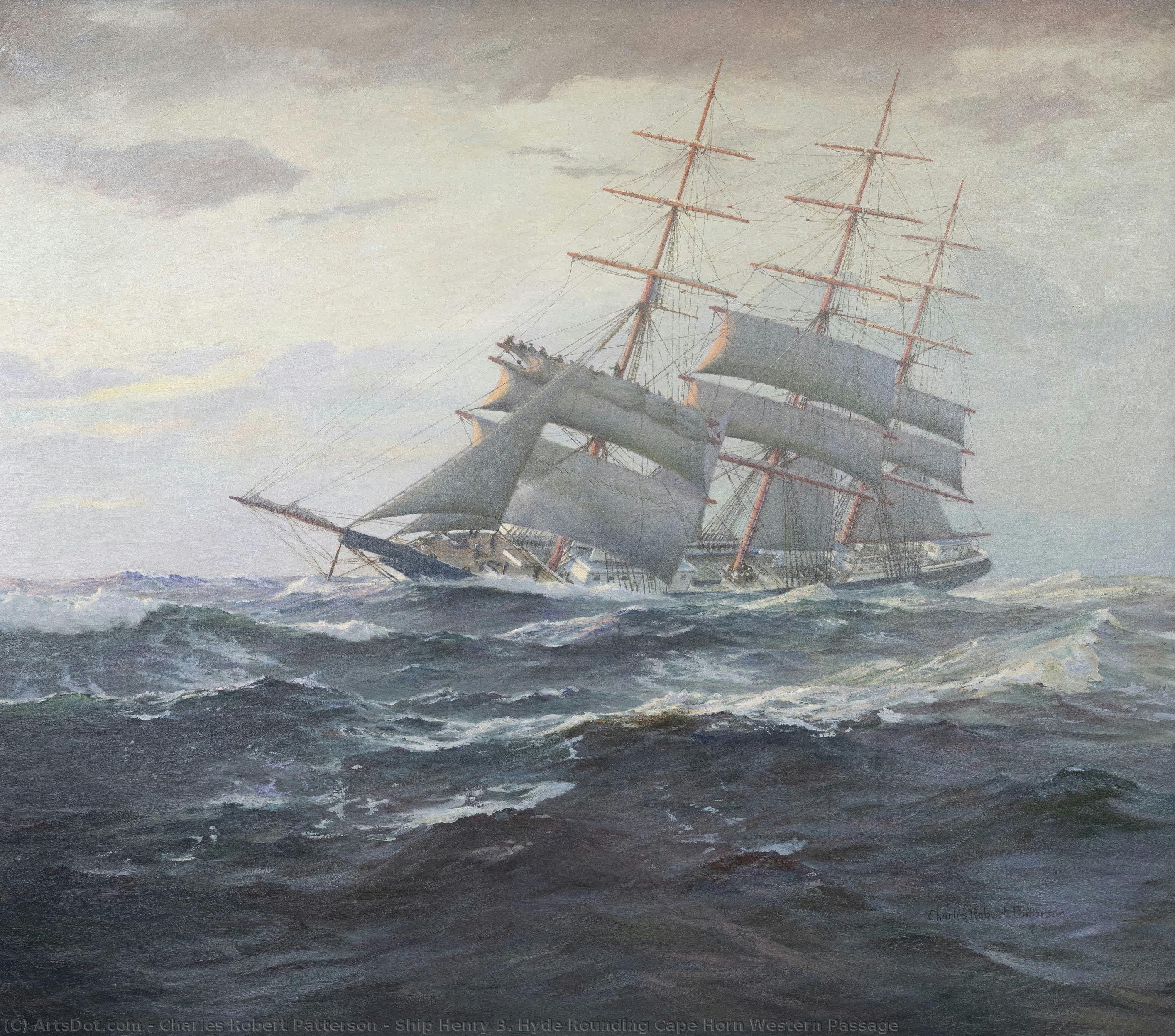 Ship Henry B. Hyde Rounding Cape Horn Western Passage — Charles Robert Patterson