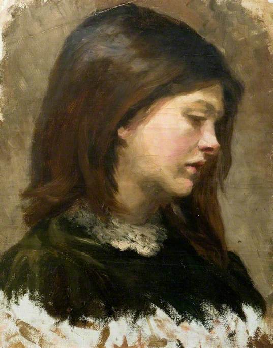 Study Of A Girl In Green Dress (bushey Model) — Kate Ethel Cowderoy