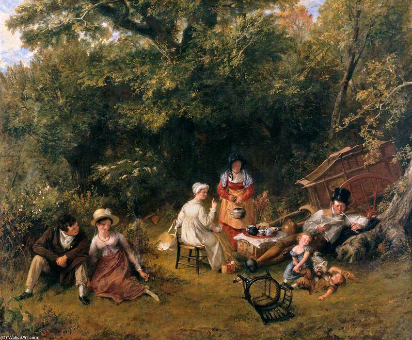 Londoners Gypsying (the Family Holiday Party, In Epping Forest, Near London) — Čarlс Robert Lesli
