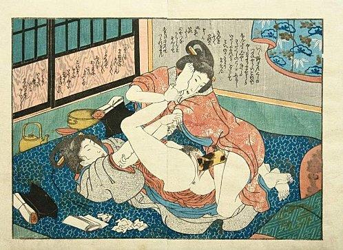 Lesbians Having Sex By A Harikata (dildo) — Utagawa Kunisada