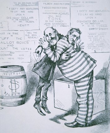 William M.'boss' Tweed Hugging The Figure Of Samuel — Thomas Nast