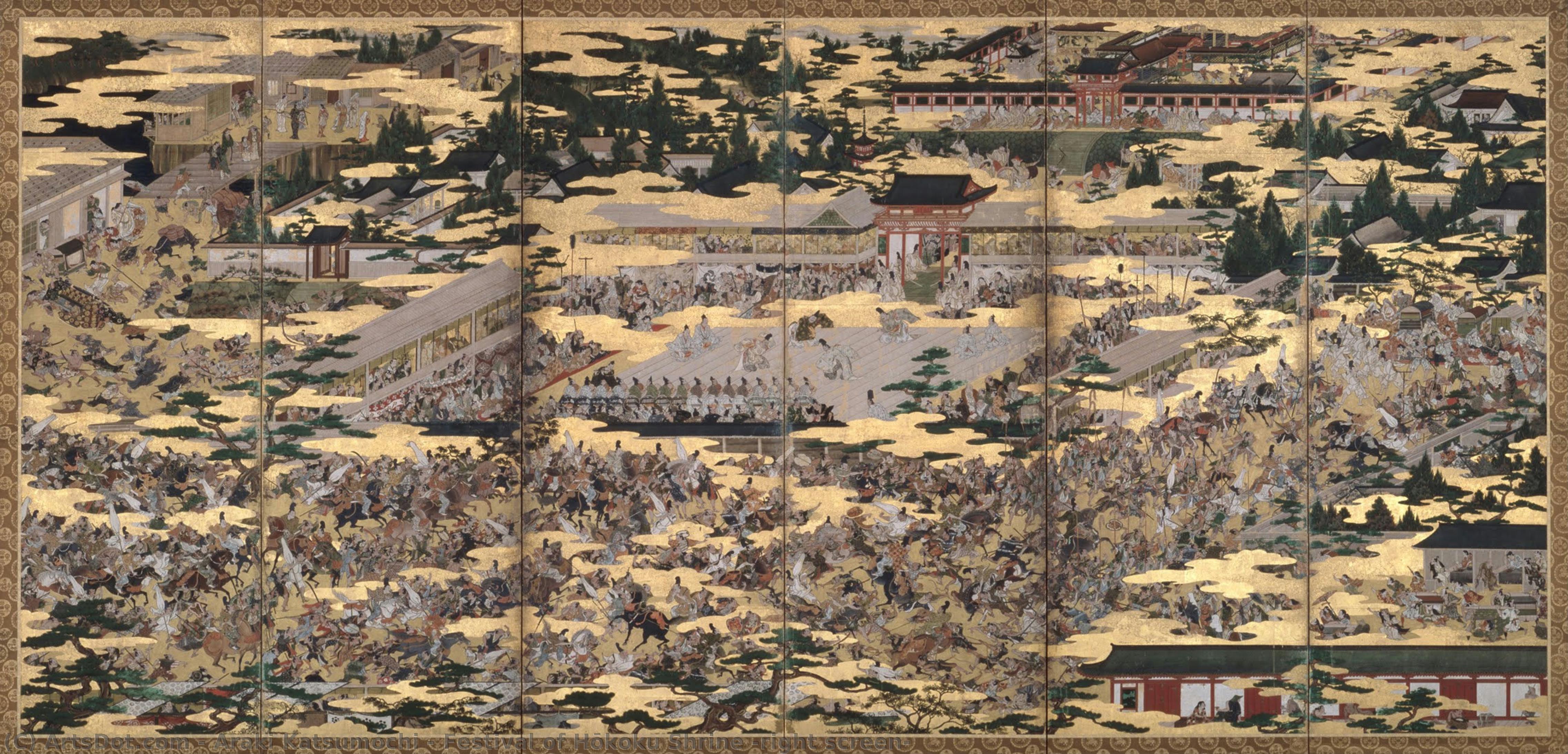 Festival Of Hōkoku Shrine (right Screen) — Araki Katsumochi