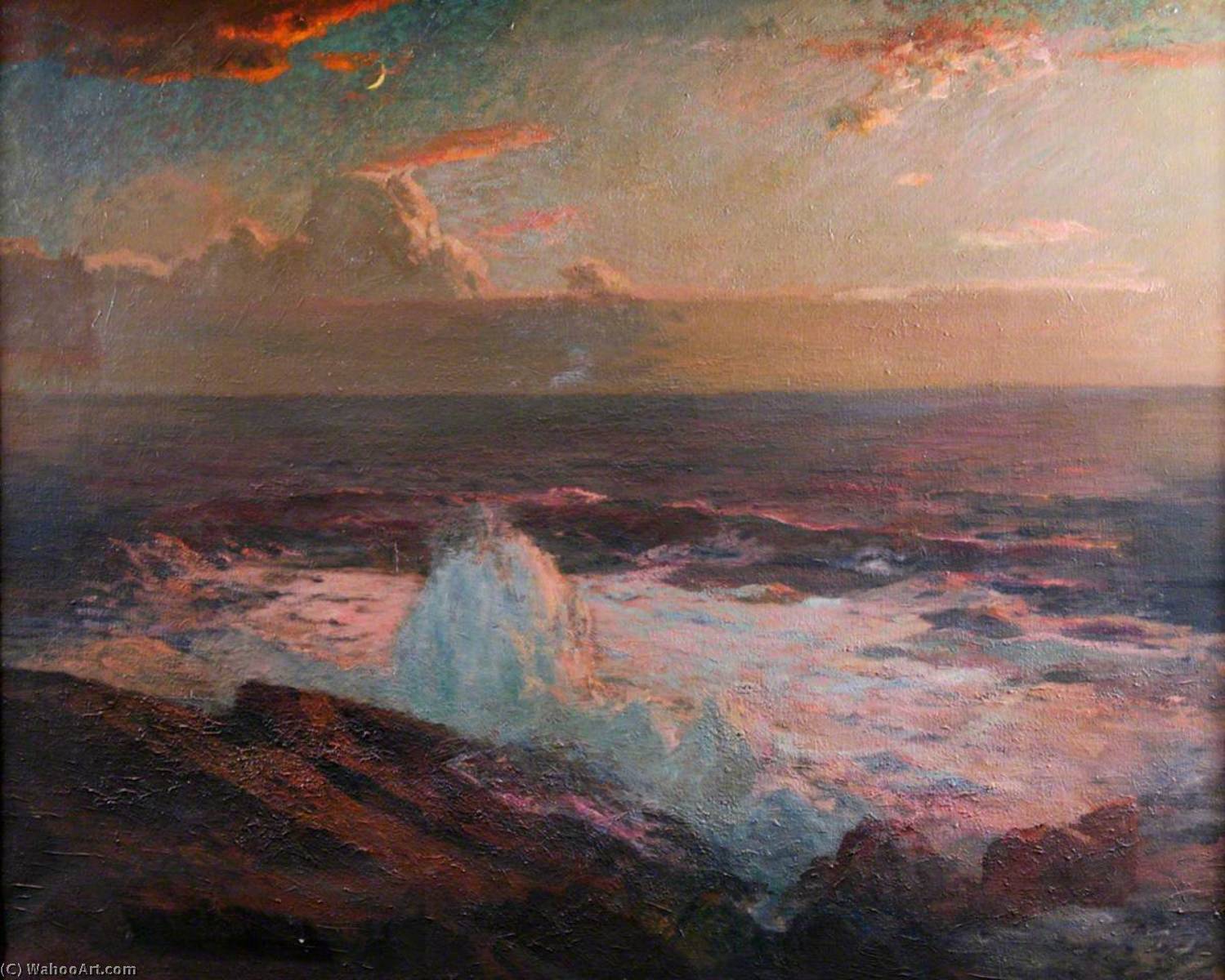 Waves Breaking On The Shore — Albert Julius Olsson