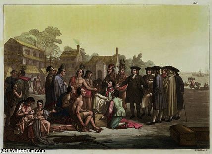 William Penn Negotiating The Treaty Leading — Gallo Gallina