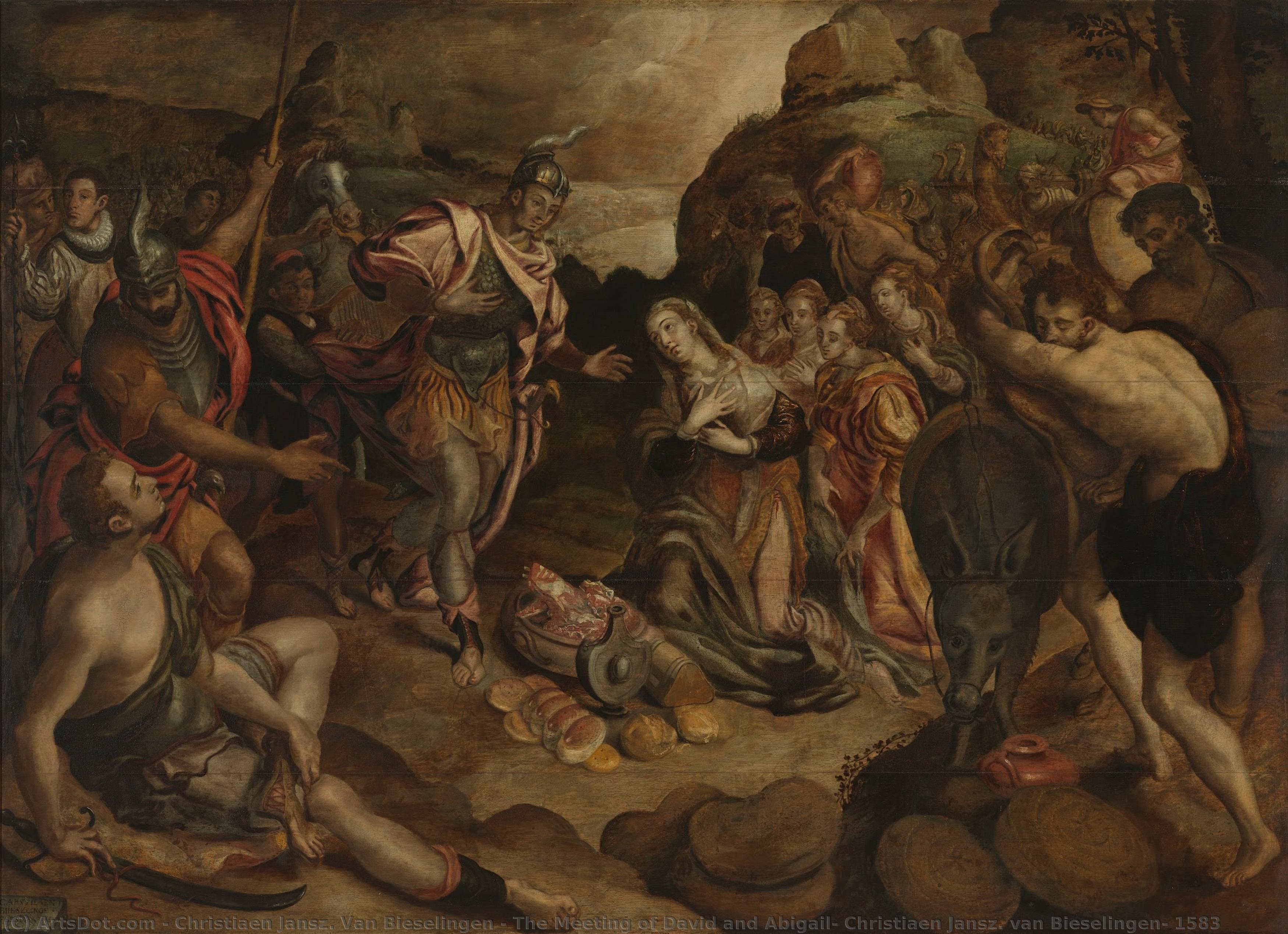 The Meeting Of David And Abigail, Christiaen Jansz. Van Bieselingen, 1583 — Christiaen Jansz. Van Bieselingen
