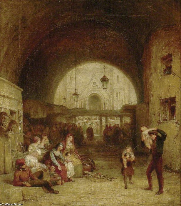 An Archway At Bologna, With The Piazza Maggiore Beyond — George Jones