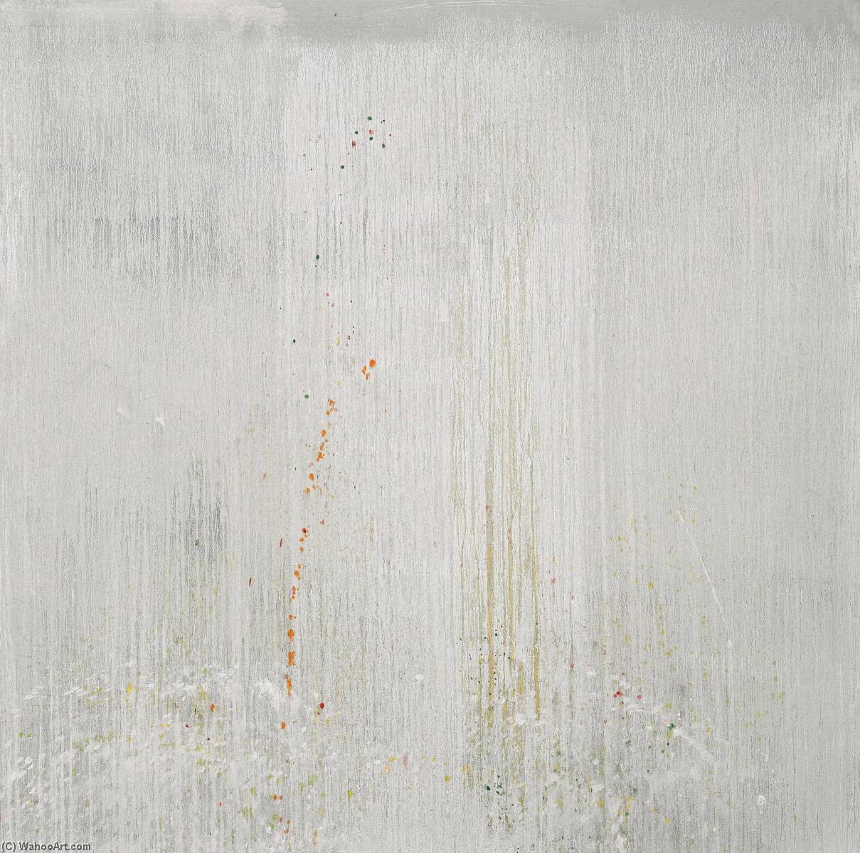 Silver Sea Coast With Confetti Flies — Pat Steir