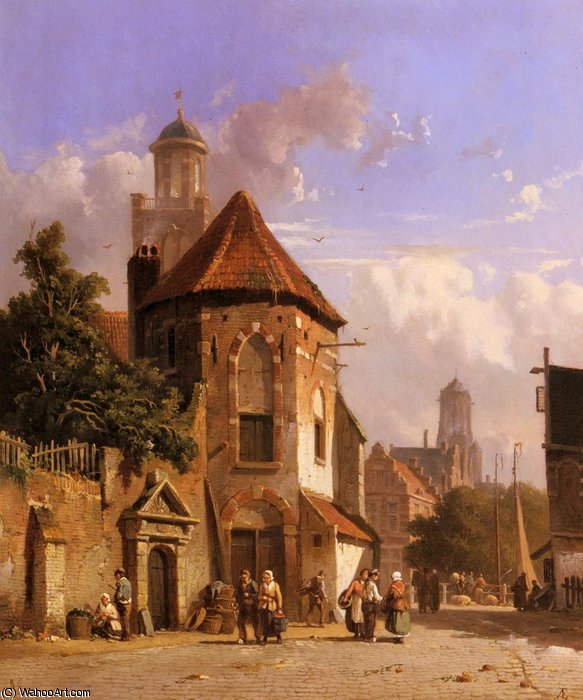 Everson Adrianus View Of A Dutch Street — Adrianus Eversen
