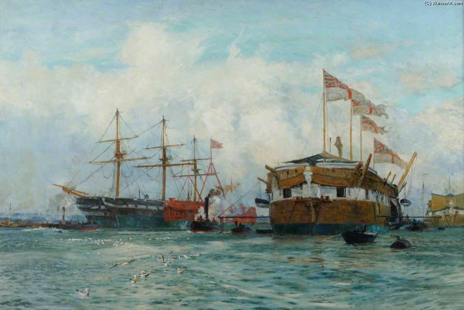 Old Hulks, Portsmouth — William Lionel Wyllie