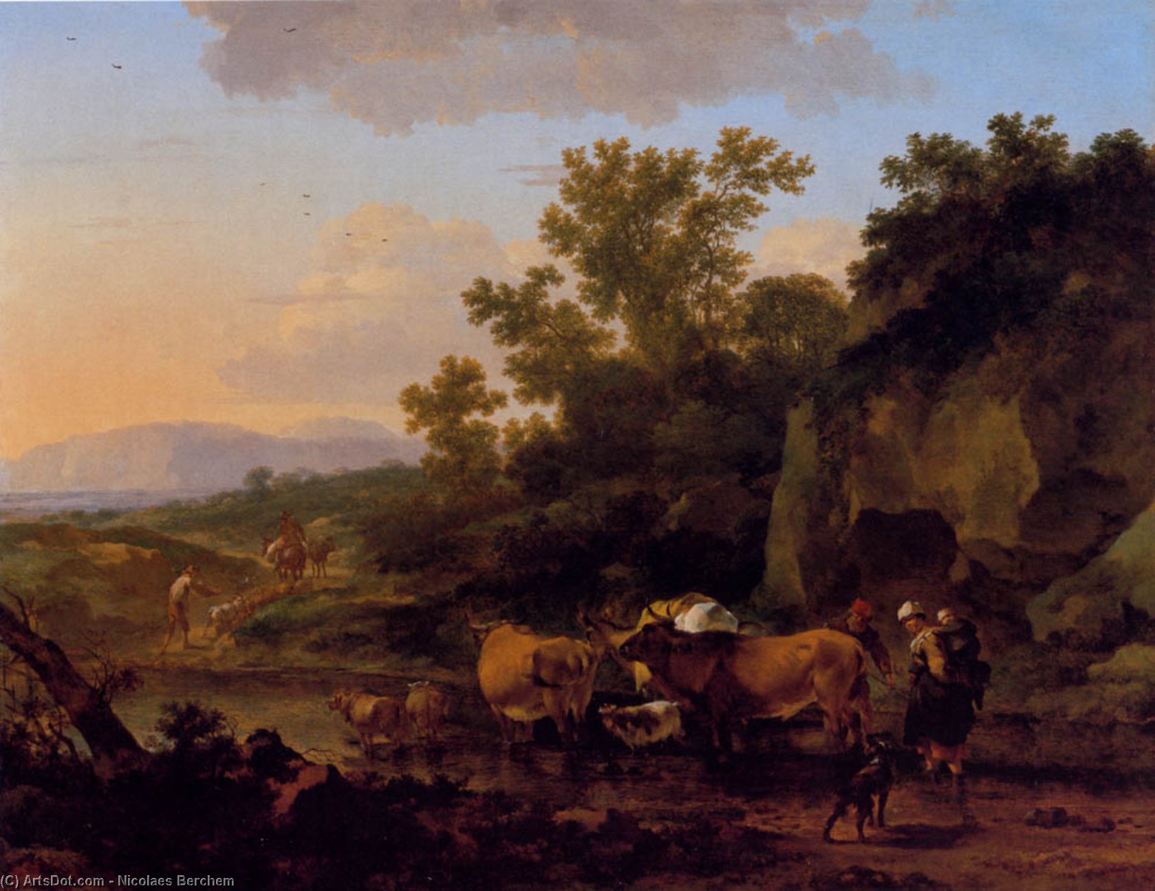 Crossing The Ford — Nicolaes Pietersz Berchem