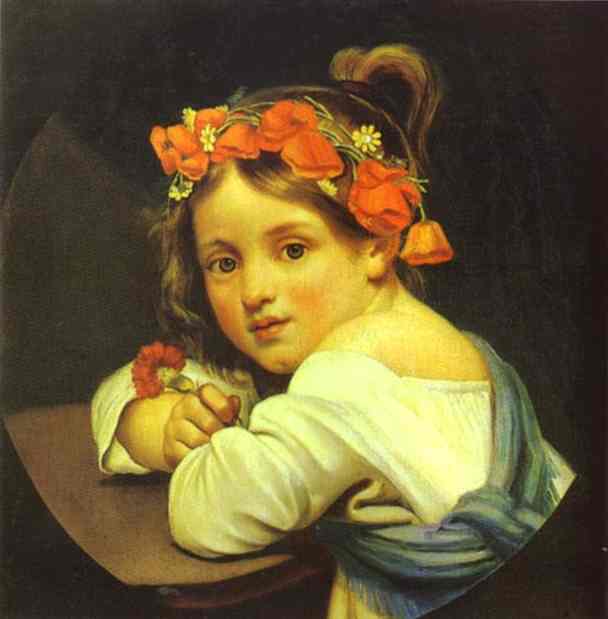 Girl Wearing The Poppy Wreath — Orest Adamowitsch Kiprenski