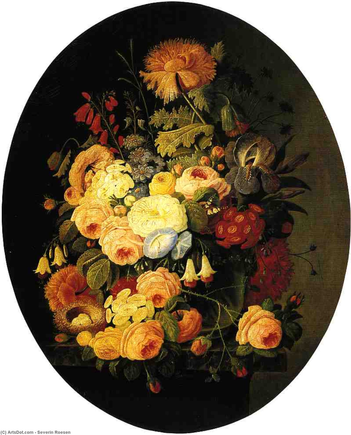 Vase Of Flowers With Bird's Nest — セヴェリン・ローゼン