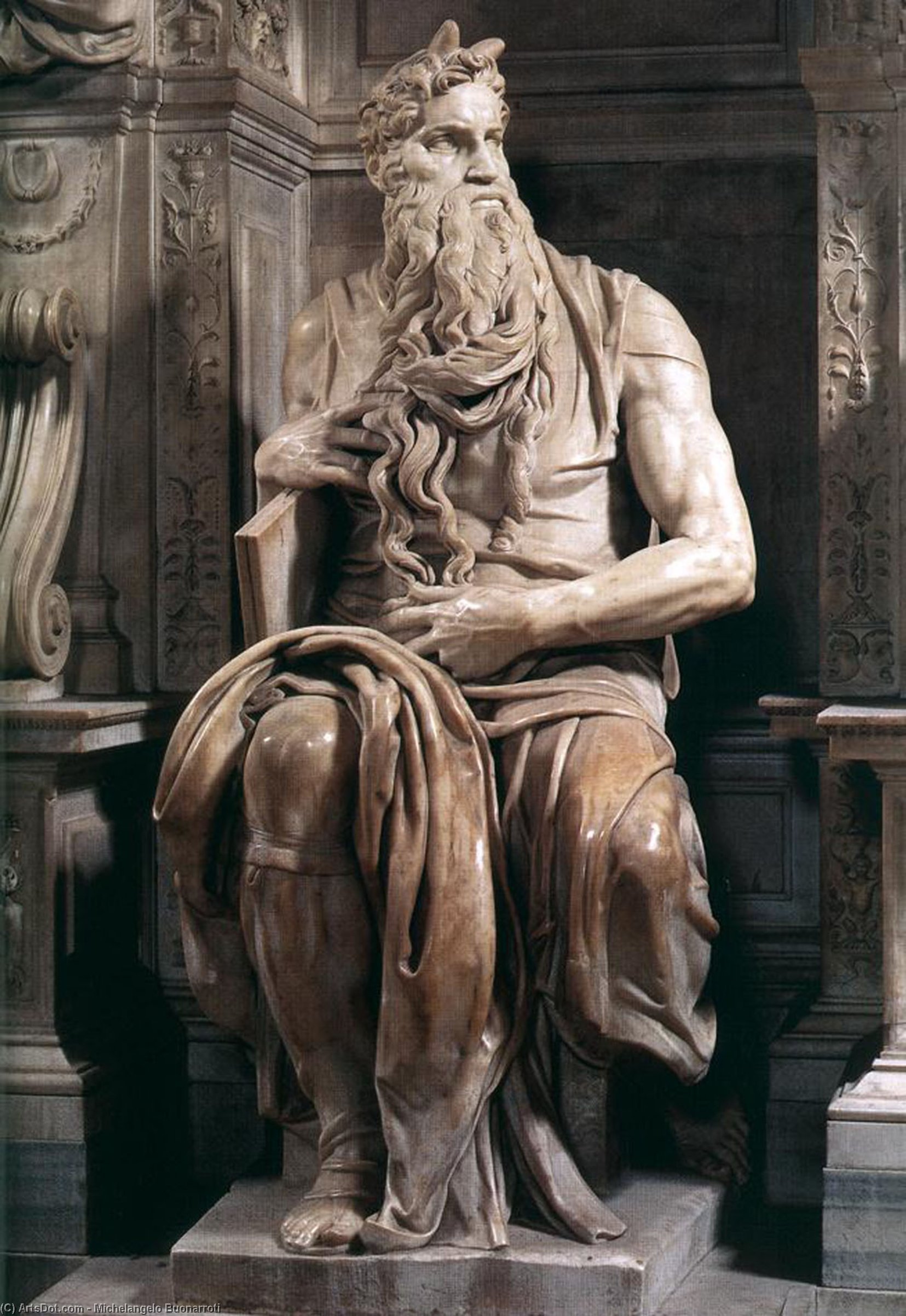 Tomb Of Pope Julius Ii Moses Detail — ミケランジェロ
