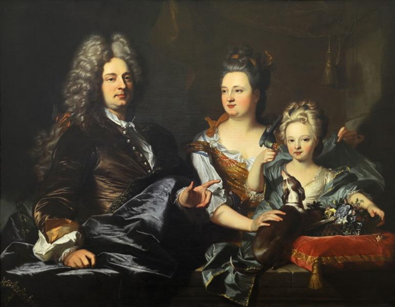 Portrait De Jean Le Juge (mort Entre Février Et Mars 1707), Elisabeth De Gouy (vers 1668 1743) Et Leur Fille Marguerite Charlotte — Hyacinthe Rigaud