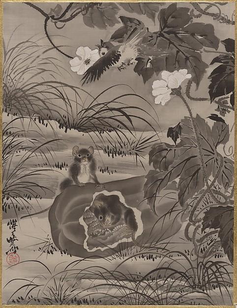 瓜に鼠図 Mice In A Melon — Kawanabe Kyōsai