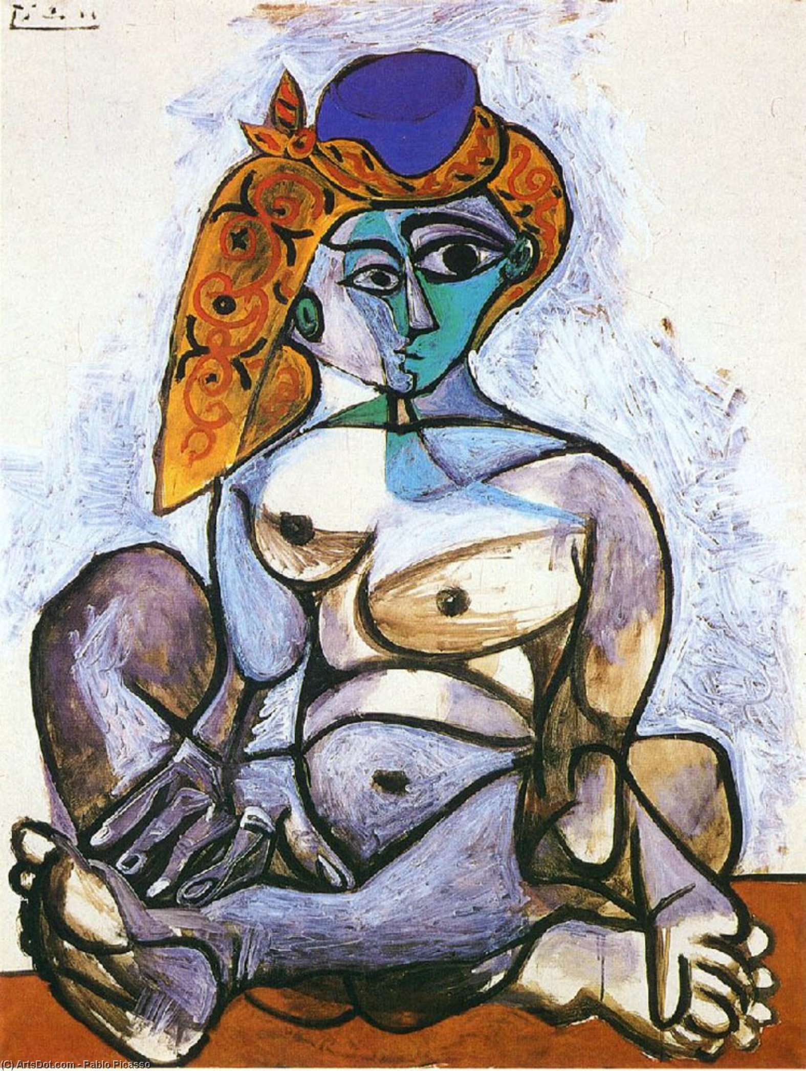 Mujer Desnuda Con Tocaburco Turco — Pablo Picasso