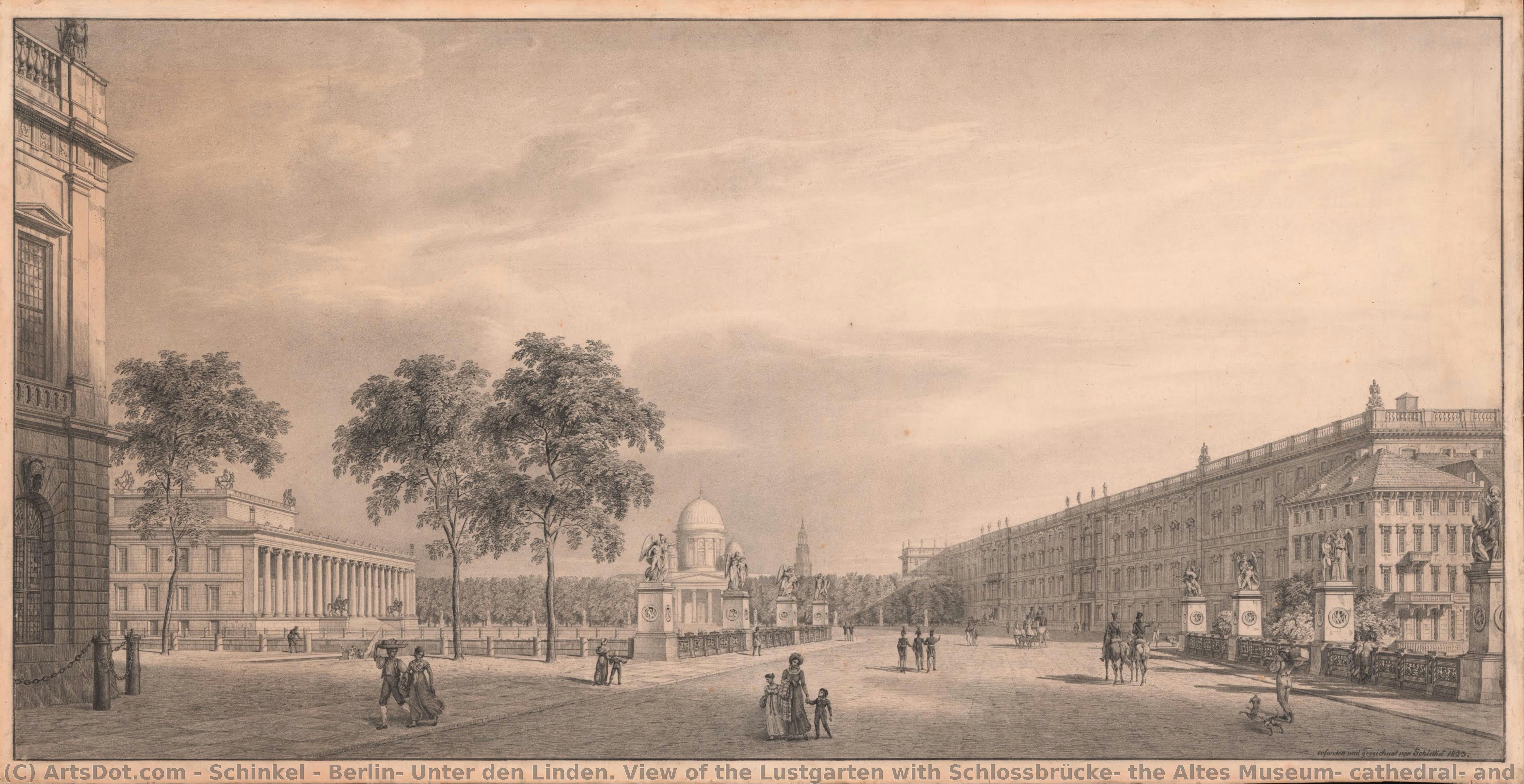 Berlin, Unter Den Linden. View Of The Lustgarten With Schlossbrücke, The Altes Museum, Cathedral, And Palace — Karl Friedrich Schinkel