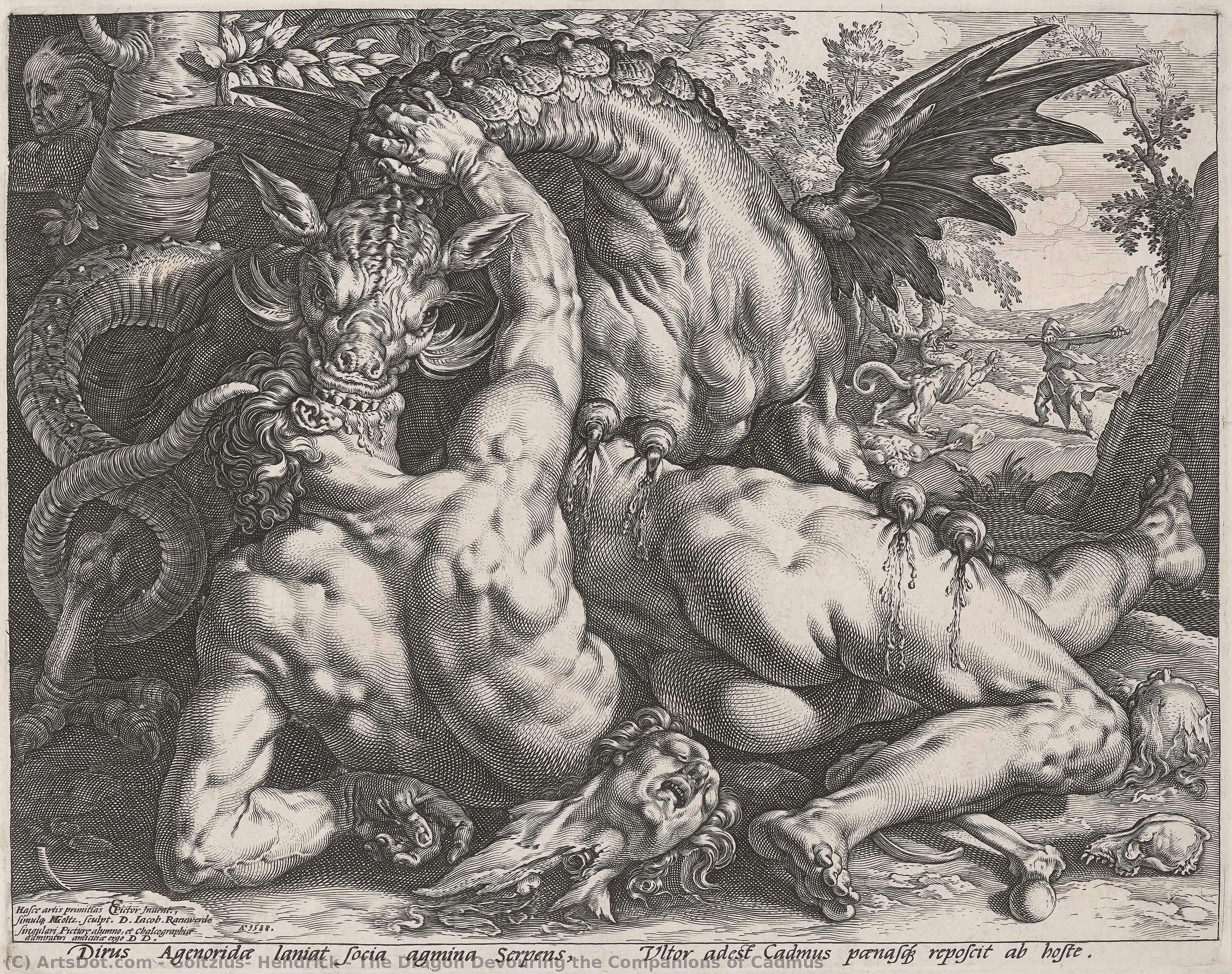 The Dragon Devouring The Companions Of Cadmus — Goltzius, Hendrick
