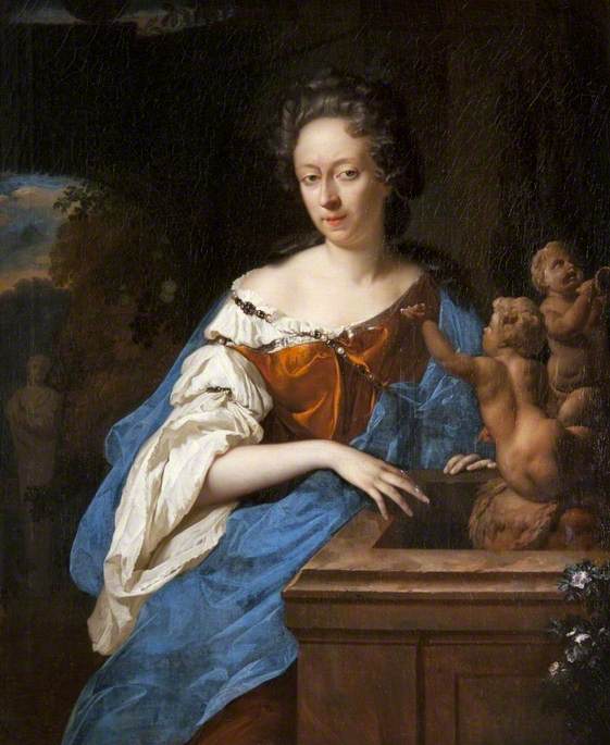 Portrait Of A Lady By A Fountain — Adriaen Van Der Werff