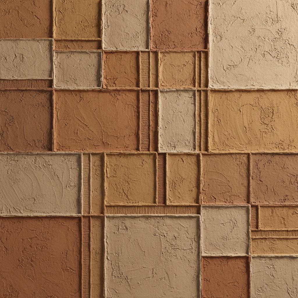 Monolithic Ochre Tessellation: A Meditative Study In Earthly Texture And Geometric Permanence — David Moreau