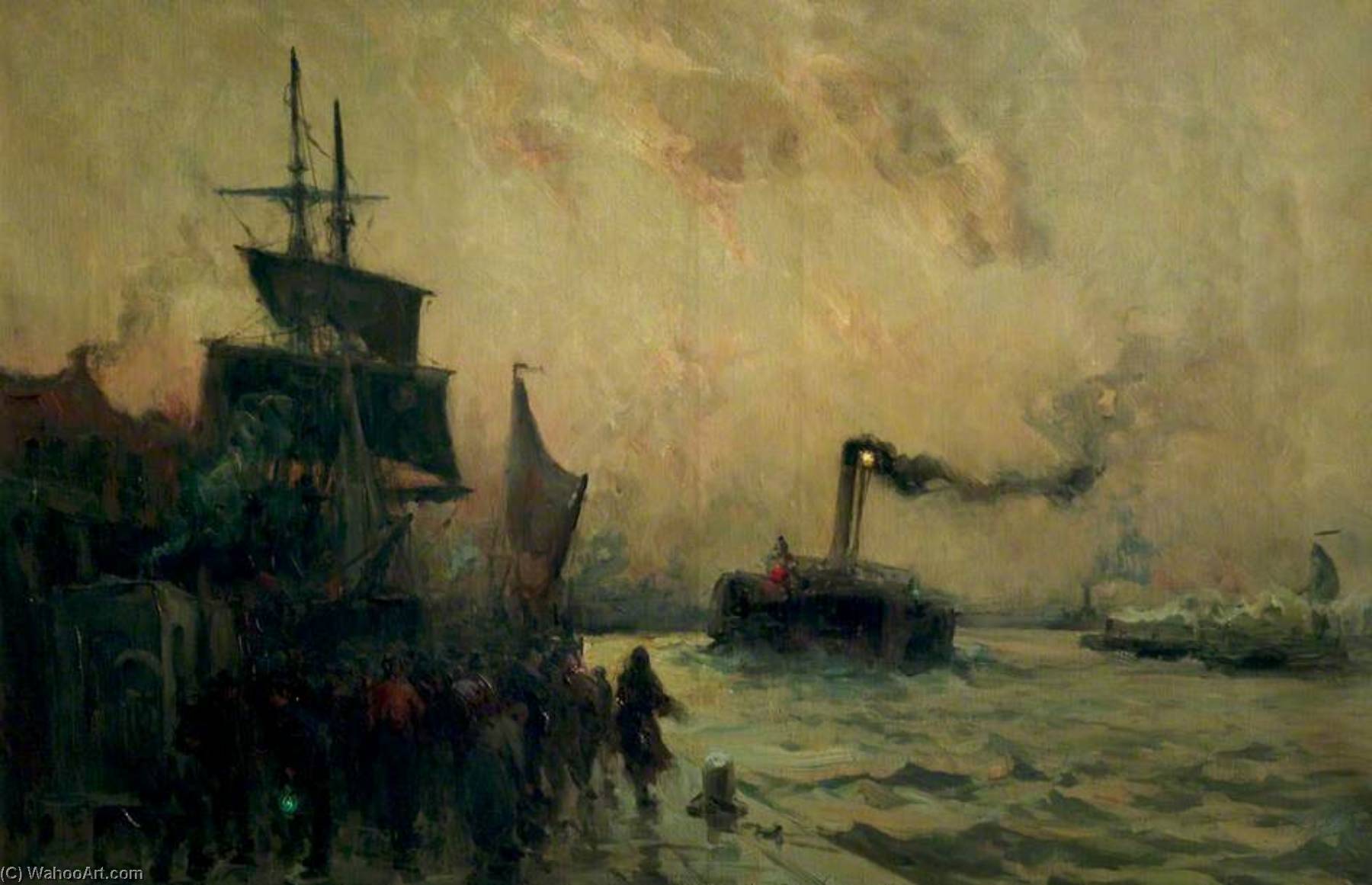 Greenwich Reach, London, Evening — Edmund Aubrey Hunt